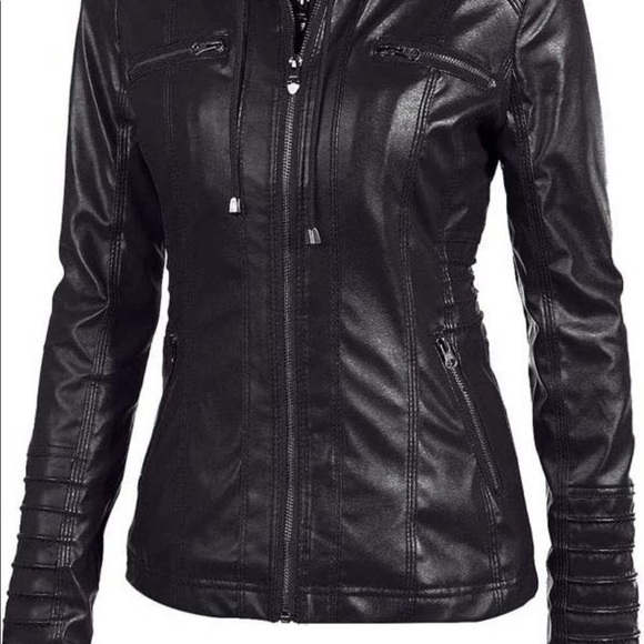 SHEIN’s Women’s leather motorcycle black jacket - Picture 6 of 13